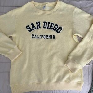 yellow and navy san diego ca crewneck sweatshirt